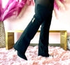 HIGH STANDARD Black Faux Suede Sleeve Boot Thigh High