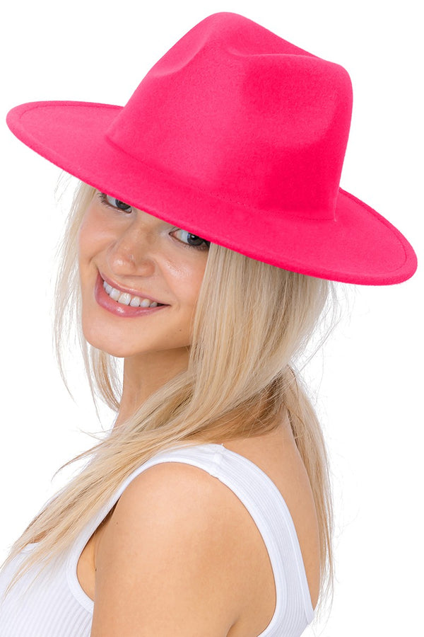 BUREAU HAT/NH206 Hot Pink Wide Brim Felt