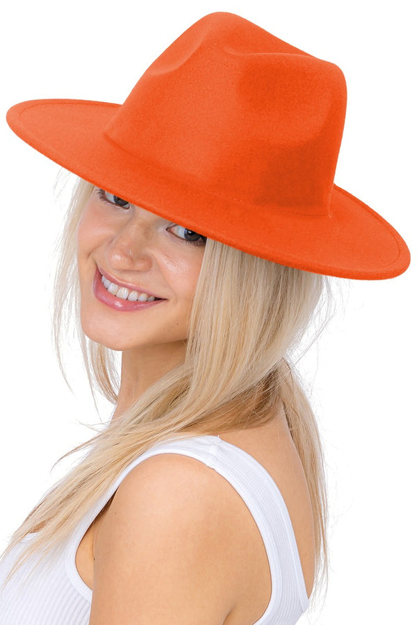 BUREAU HAT/NH206 Orange Wide Brim Felt