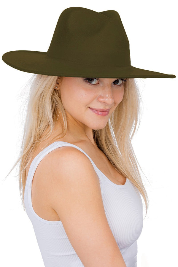 MAINSTAY HAT Olive Green Wide Brim Felt