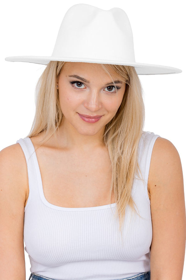 MAINSTAY HAT White Wide Brim Felt