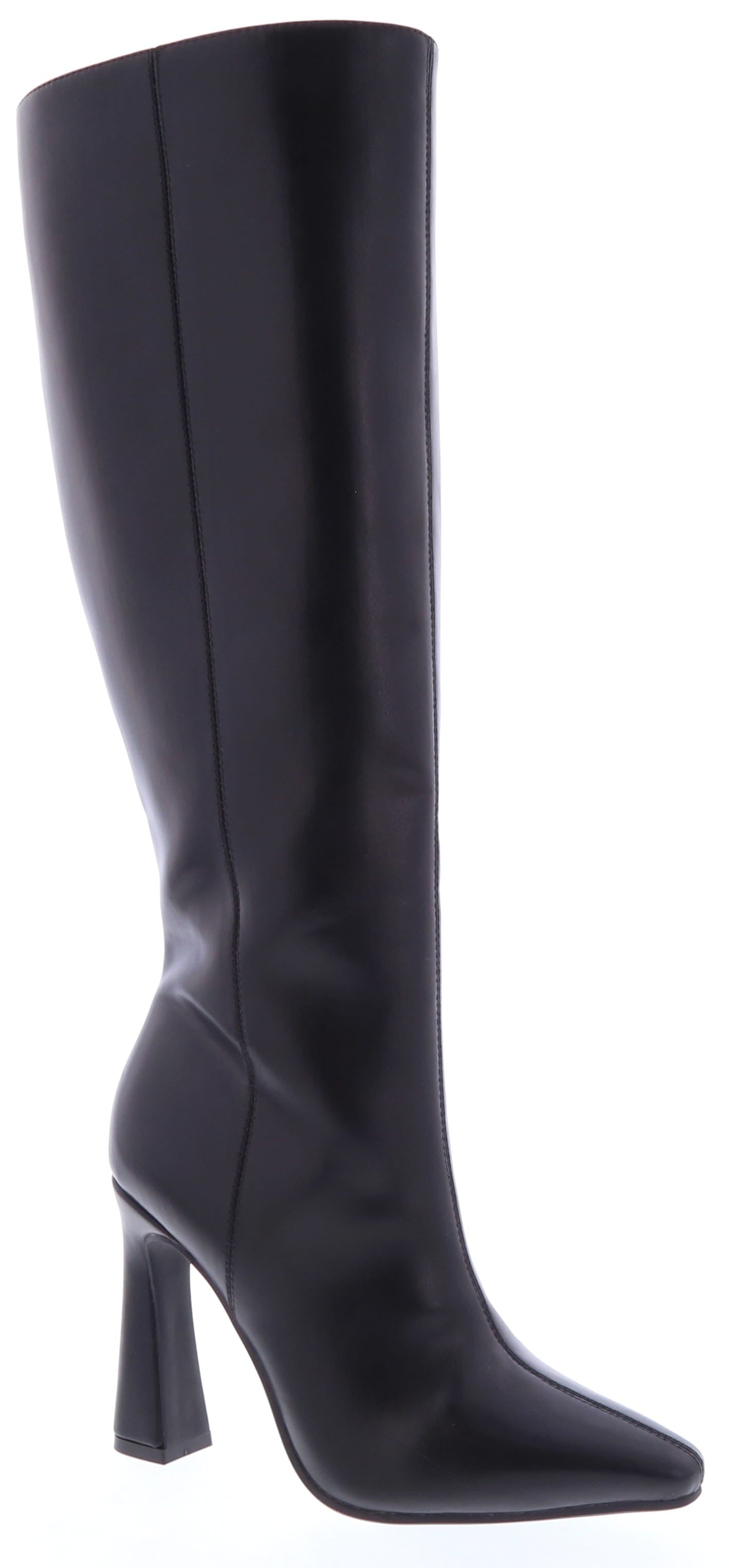 LIAM-86 Black Faux Leather Knee-High Boot