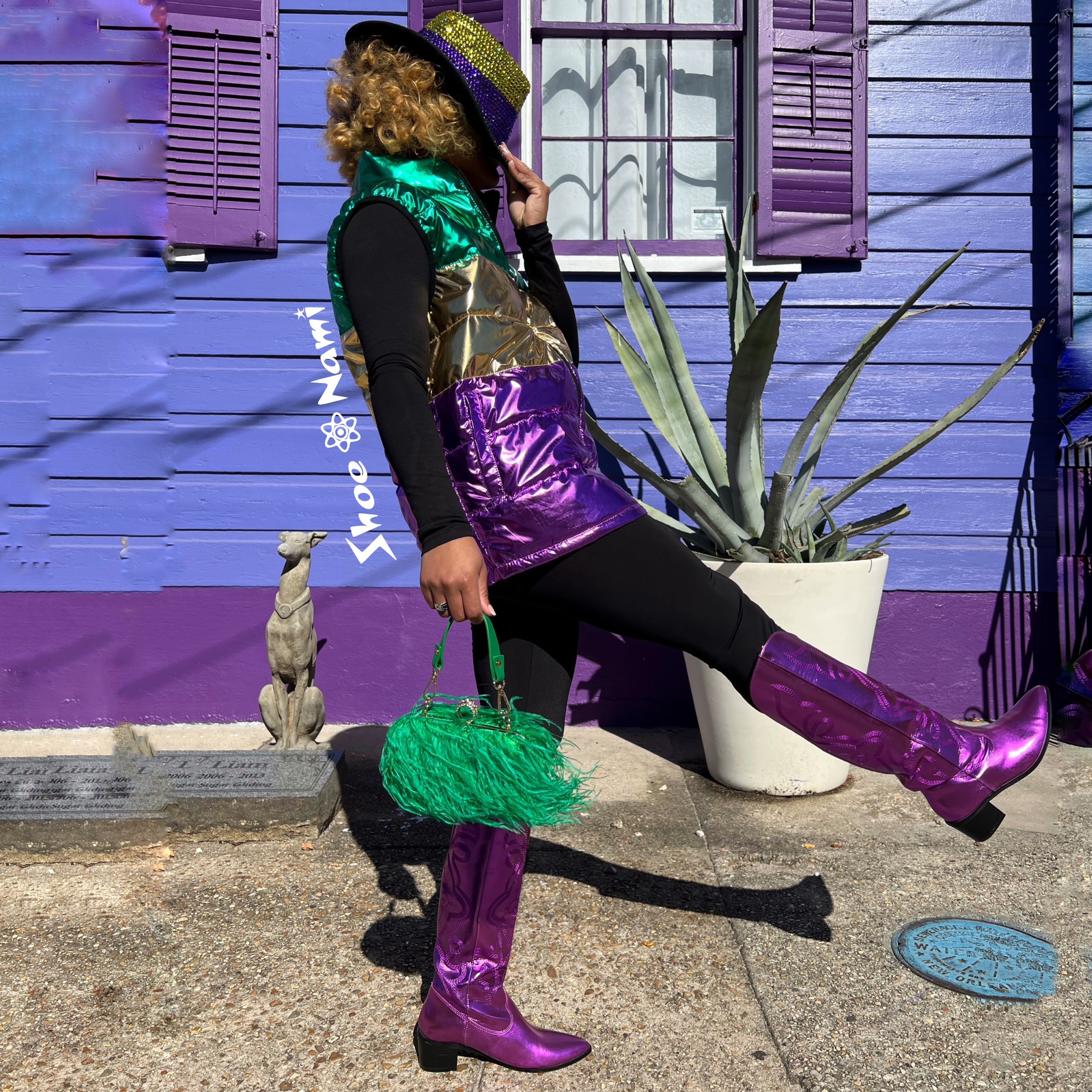 MARDI GRAS MADNESS PUFFER VEST Multi - ShoeNami