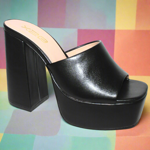 DONYA-2 Black Faux Leather