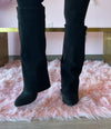 I AM THE ONE/2024 Black Faux Suede Sleeve Boot Knee High