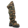 MAGEO-1 Camo Platform Boot - Snap Front Drape Panel - Knee High Boot