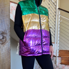 MARDI GRAS MADNESS PUFFER VEST Multi - ShoeNami